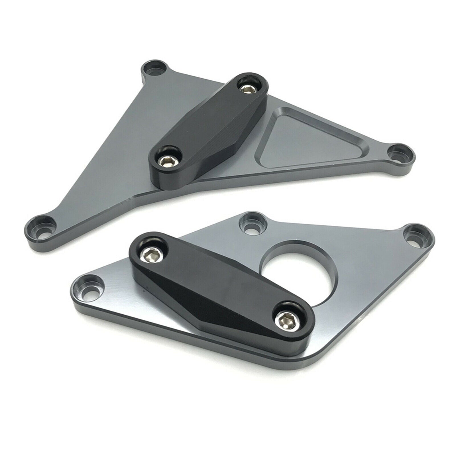 Set 2 Motorcycle Engine Cover Guard Protector Fits for SUZUKI 2016 2018 Gray