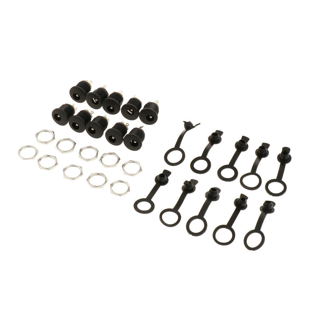 10Piece 3Pin Female DC Power   Socket 5.5x2.5mm Copper Needle with Thread #2