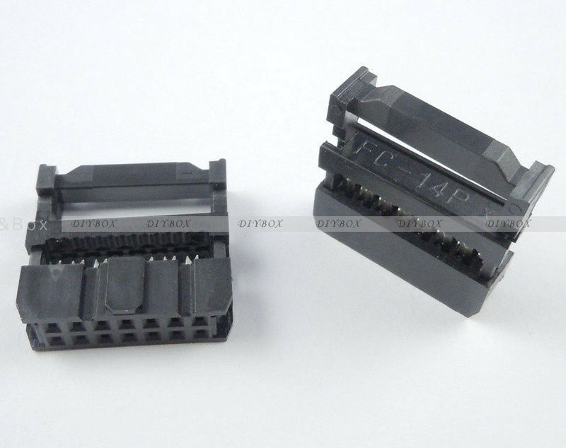 10PCS 2.54mm Pitch 2x7 Pin 14 Pin IDC FC Female Header Socket Connector FC-14