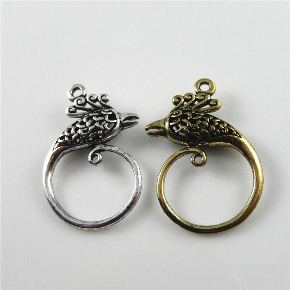 Mixed Colors Zinc Alloy Crafts Jewelry Phonenix Look Charms Pendants 8pcs 52629
