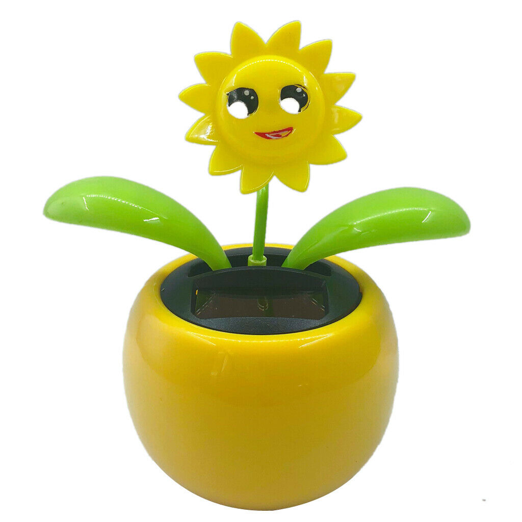 2pcs Solar Powered Dancing Toys in Colorful Pots,No Battery Shaking Bobbleheads