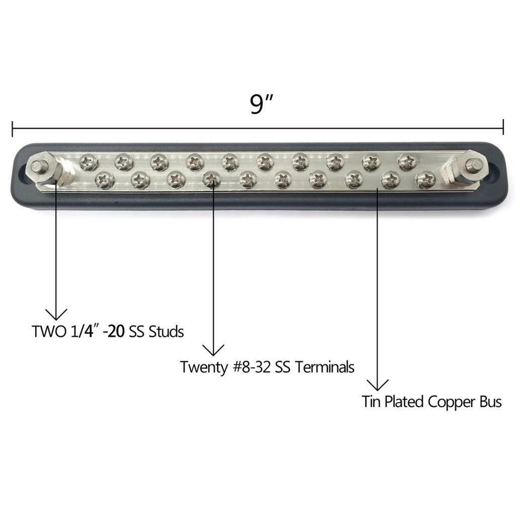 Boat 20 Gang Fuse Terminal Block Ground Junction Distribution Block