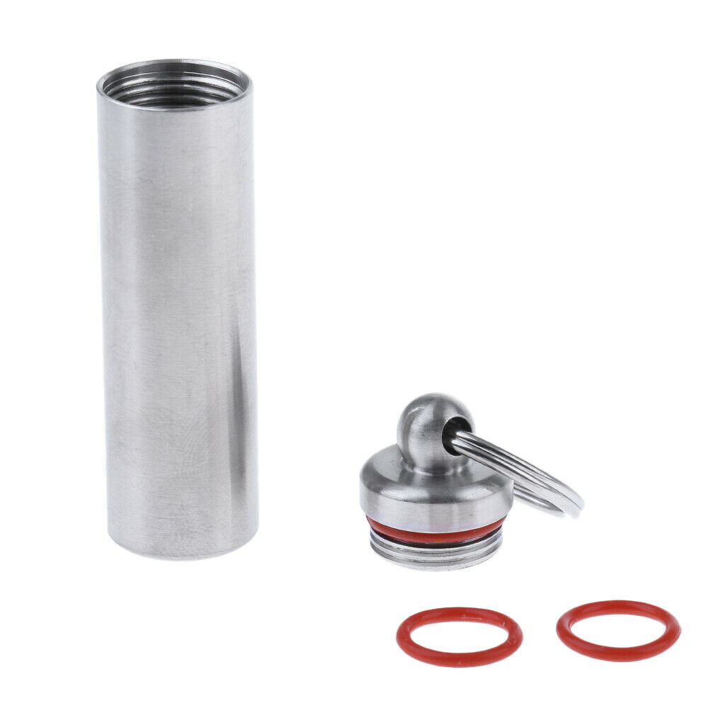 Waterproof Stainless Steel Capsule Pill Container Box Case