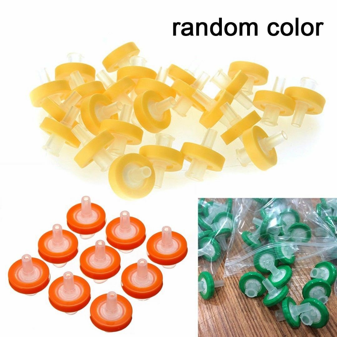 25 x Plastic Nylon Syringe Filter OD 13mm 0.22 MICR Disposable Chemistry Lab