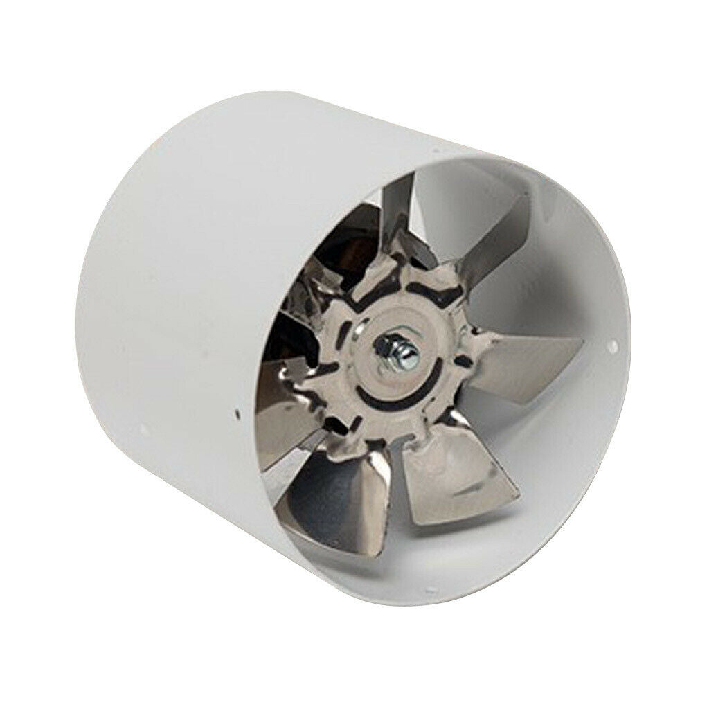 Metal Inline Duct Fan Booster Exhaust Blower Air Cooling Vent White 220V 25W