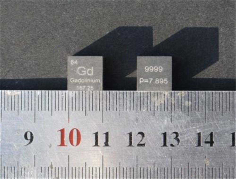 Collection High Purity 99.99% Gadolinium Gd Metal Carved Element 10mm Cube NEW