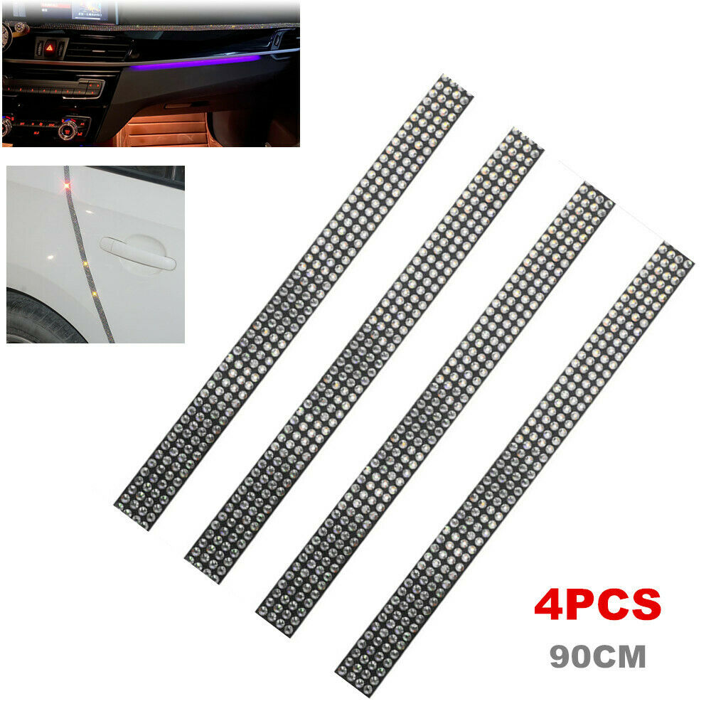 4pcs 90CM Car Body Panel Window Bumper Decoration Trim Shining AntiScratch Strip