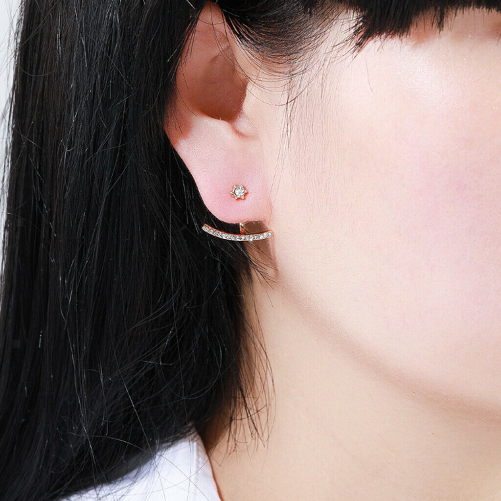 2pcs Fashion Rhinestone Crystals Stud Earrings Earrings Ear Studs Jewelry
