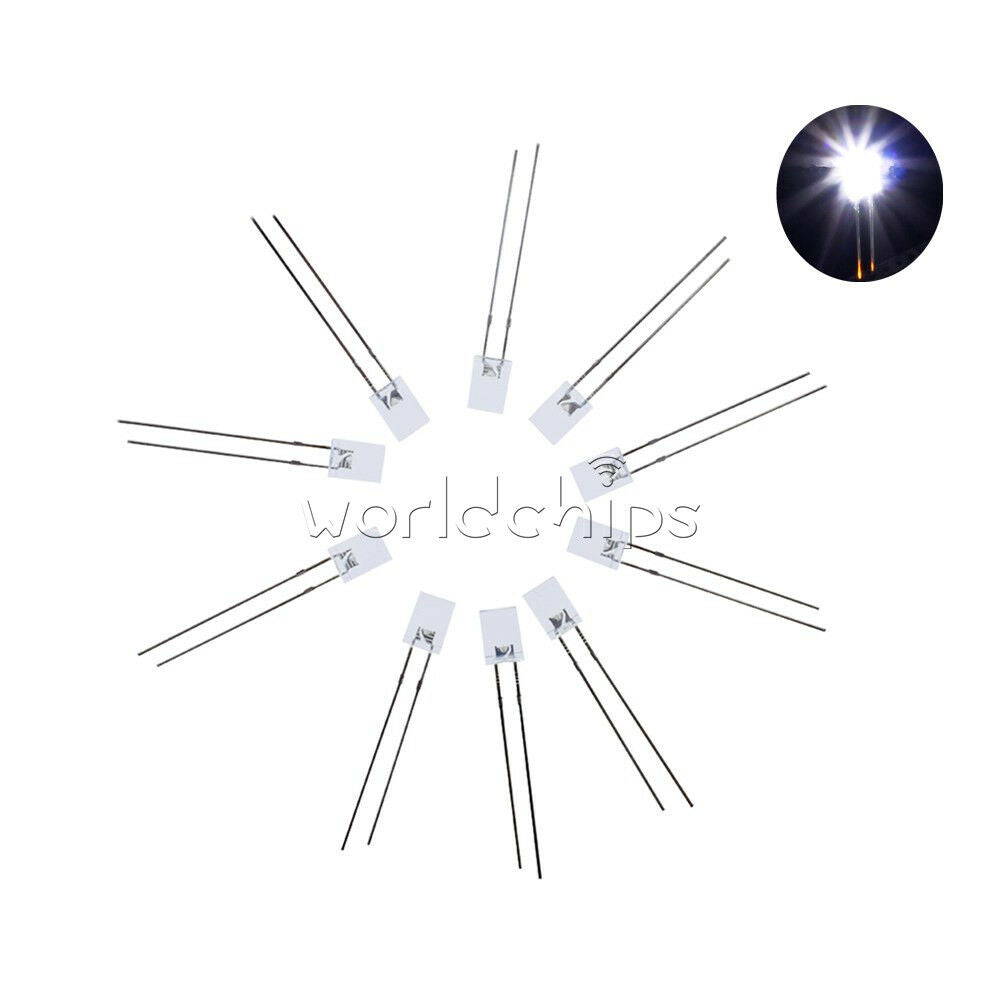 10PCS Square White Light LED Light-emitting Diode 2*5*7mm