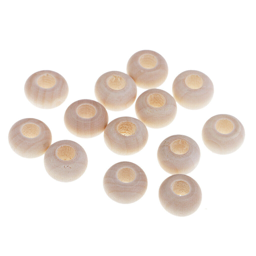 100 Pieces 14x8mm Unfinished Natural Color Abacus Wood Spacer Beads