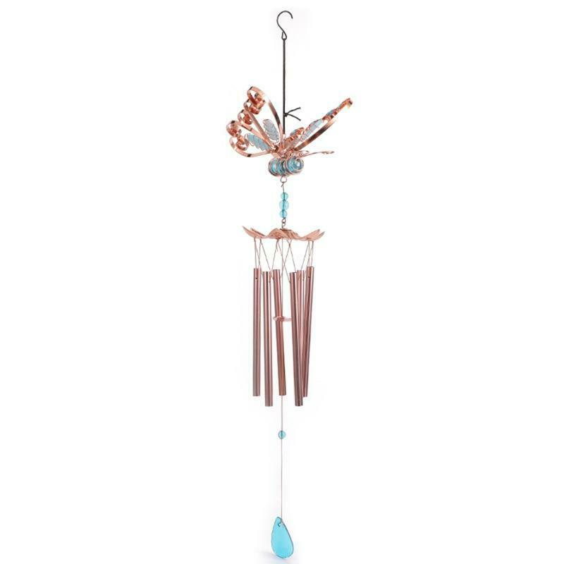 33 Inch Indoor Outdoor Metal Wind Chimes Butterfly Painted Ornaments Garden Yard