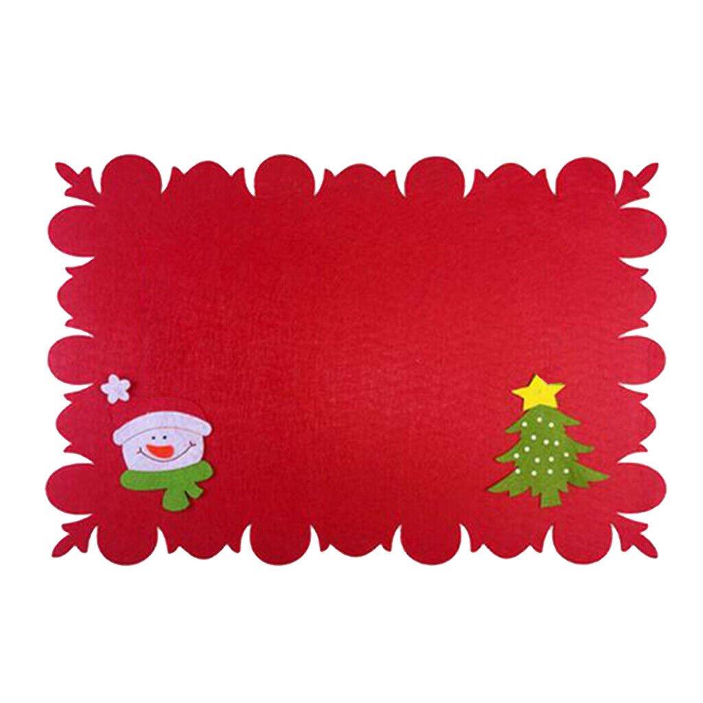 Christmas Table Placemat Tableware Mat Pad for Holiday Decor 46x31cm C