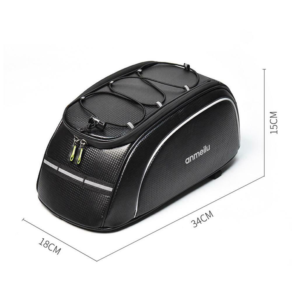 8L Bike Rear Seat Bag Bicycle Backseat Cycling Pannier Rack Trunk Travel Bag PU