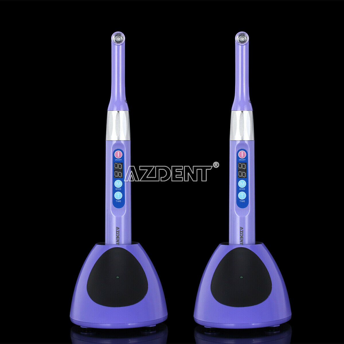 2 X Dental Cordless iLed Curing Light Lamp 1 Second Cure 5W LED 2300mW/c㎡ Purple