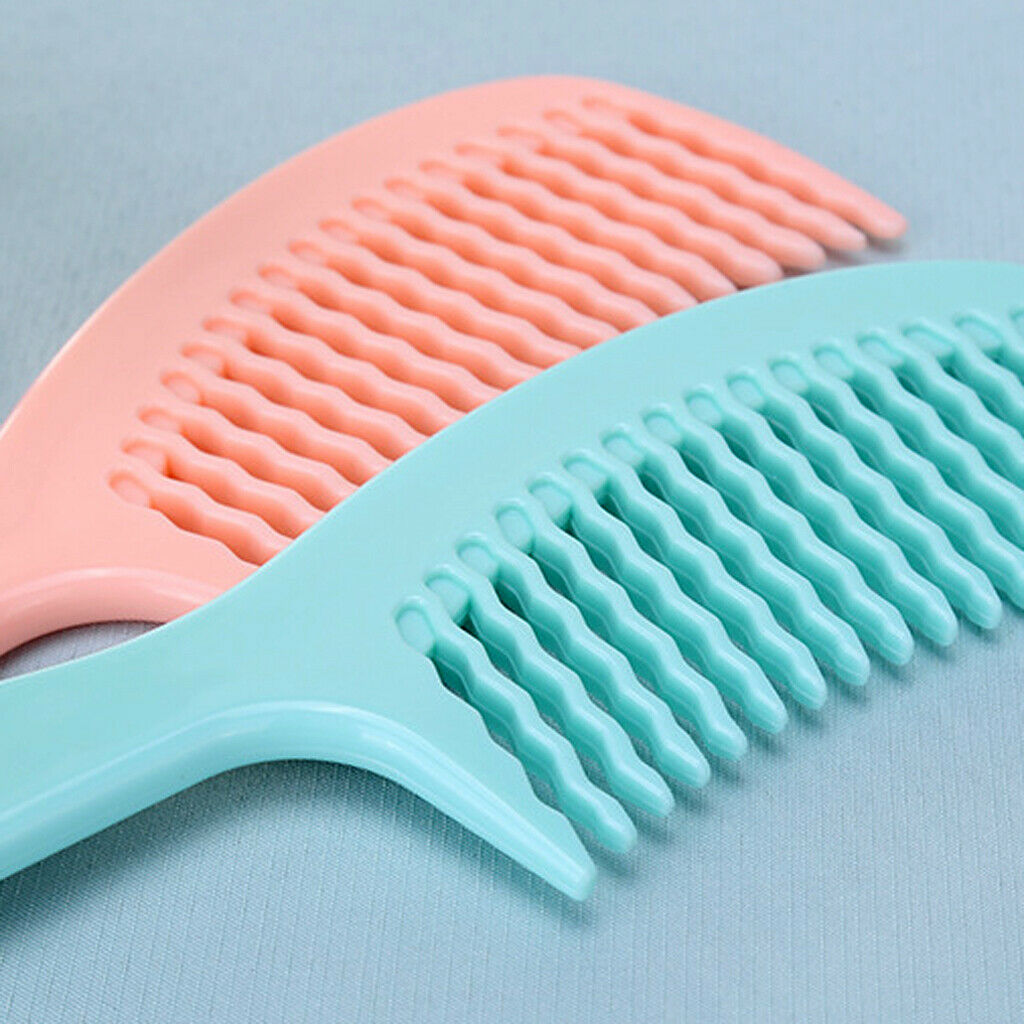 2x Pro Hair Brush Detangling Hairdressing Curved&Wavy Wide Teeth Salon Combs