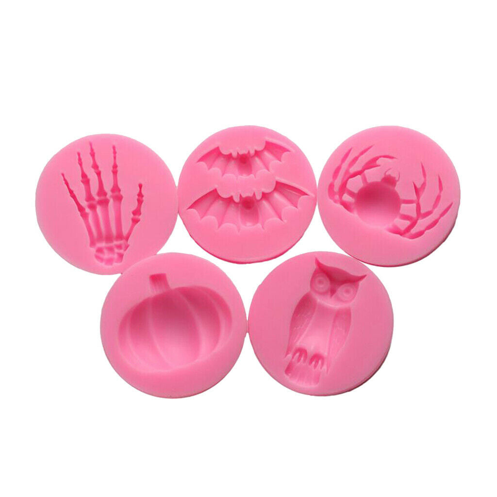 5pcs Fondant Cake Decor Silicone Mold Chocolate Mould for Halloween