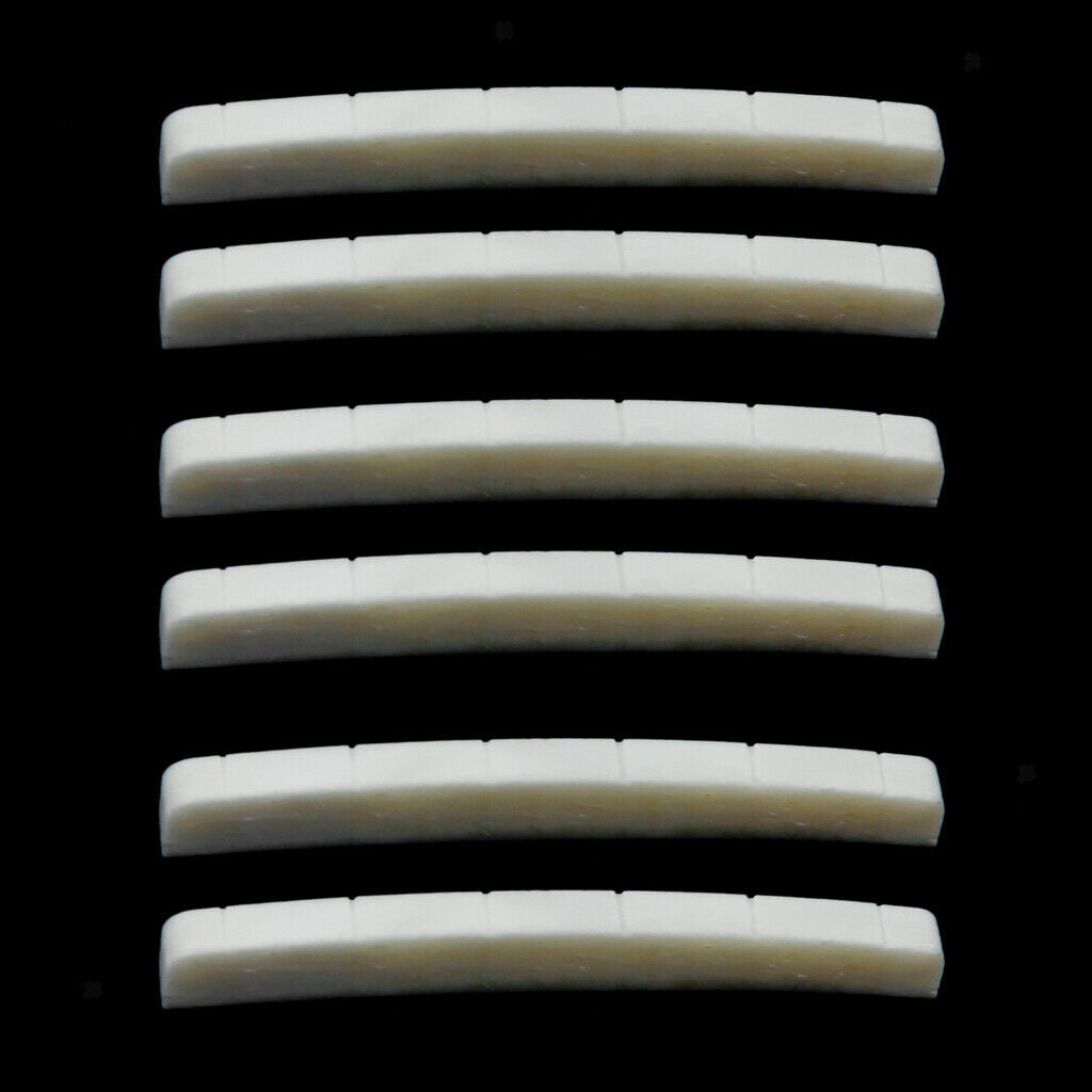 6x Beige Buffalo Bone Slotted Nuts for    Guitar