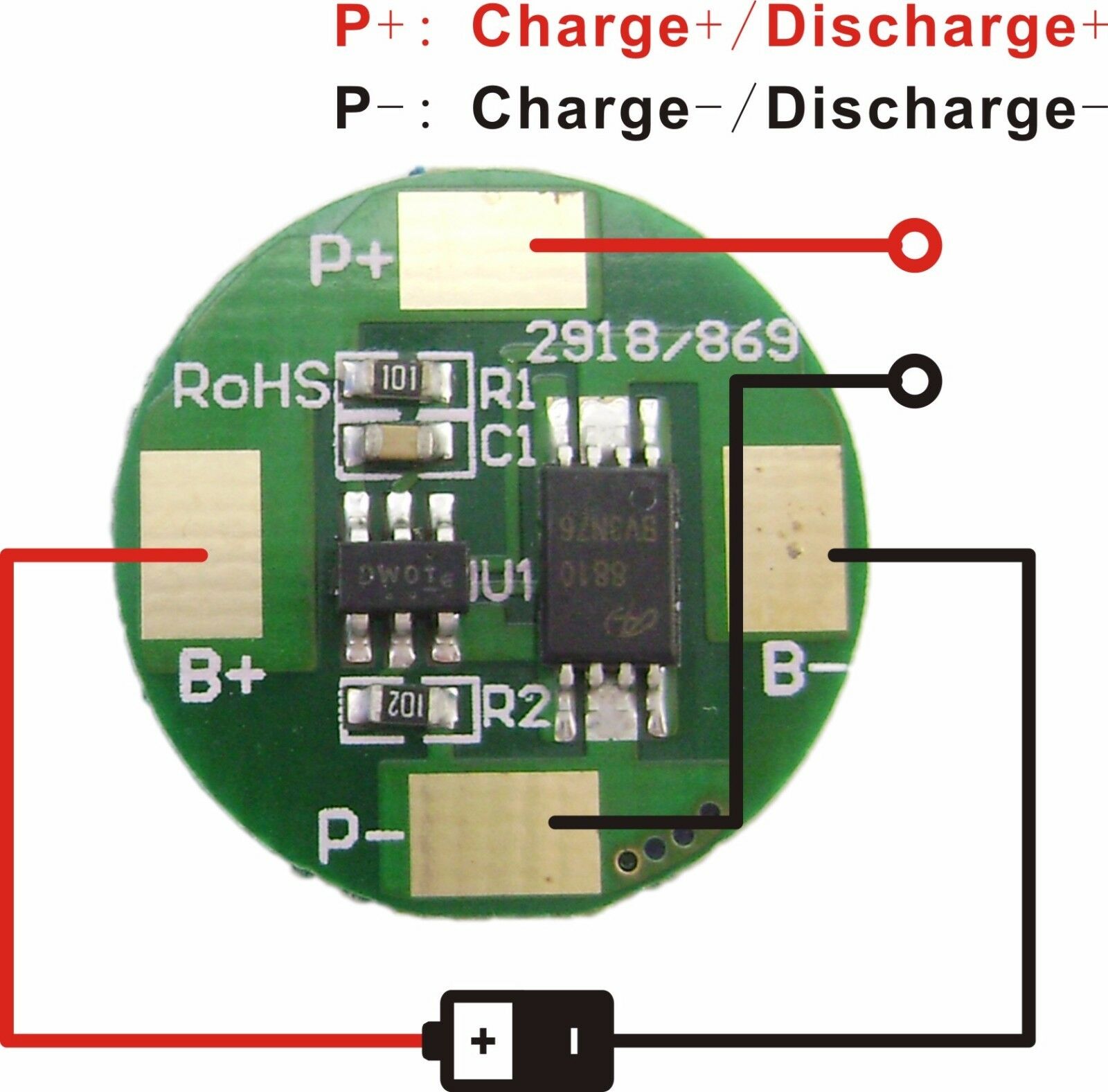 2Pcs Protection Circuit Module PCM to 17670 18650 18500 Li-ion Battery SM869 US