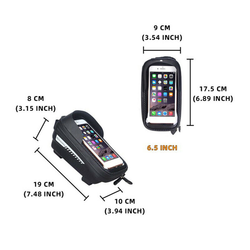 Bicycle Bag Frame Front Top Tube Bike Bag 6.5in Phone Case Touchscreen BagBDAU