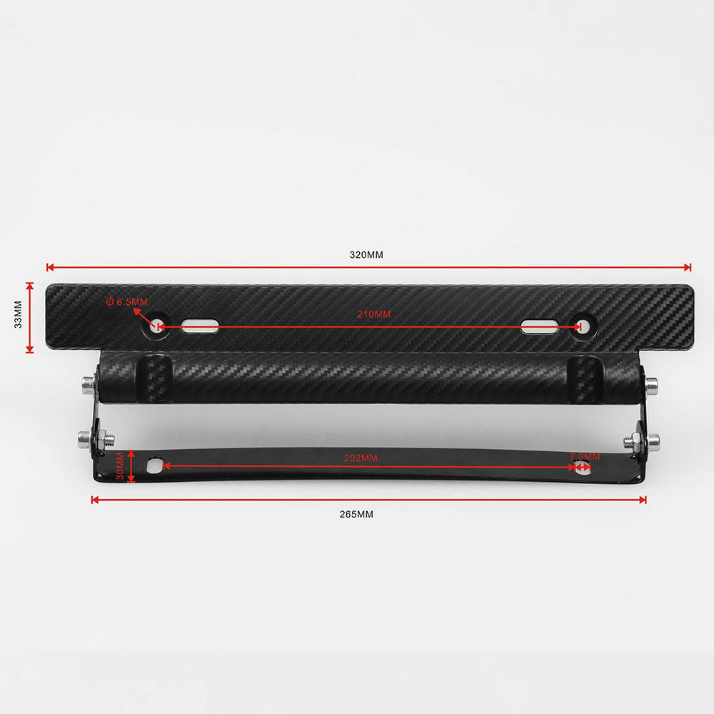 Universal Racing Carbon Fiber Look Car Number License Plate Frame Holder Bracket