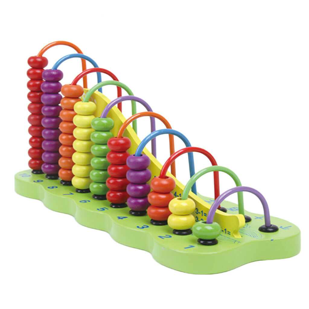 Kids Maths Learning Counting Abacus Mathematical Toys Bright Rainbow Color