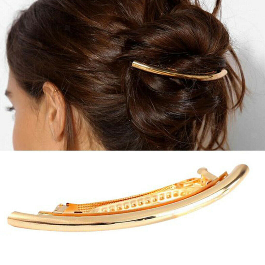 2x Classic French Hair Barrette Tube Hairpin Ponytail Holder Clips for Women