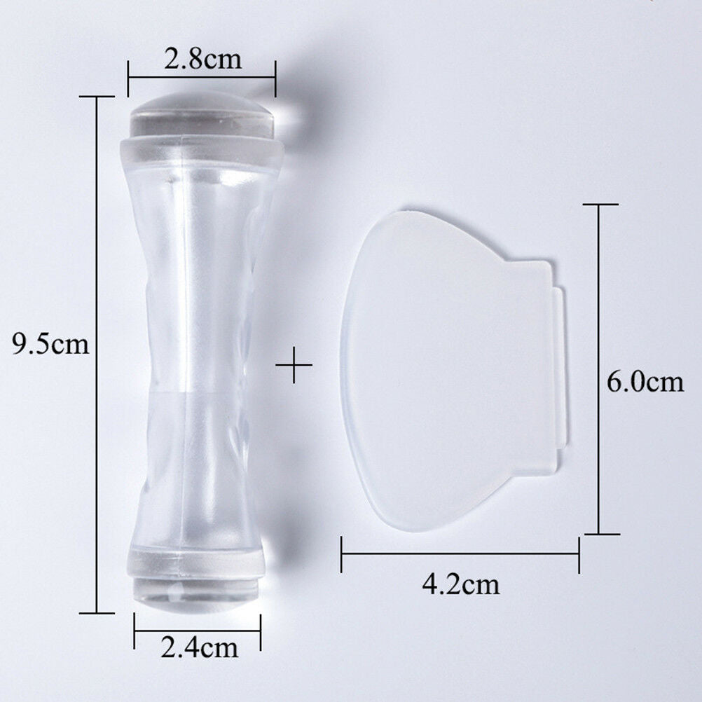 Dual end nail art stamper double head soft professional stamp clear silicon W Xz