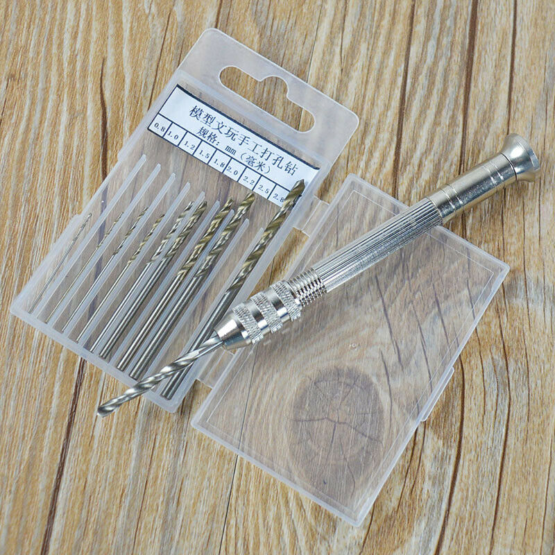 Mini Micro HSS High-Speed Steel Straight Shank Hand Drill and 10pcs Twist Drills