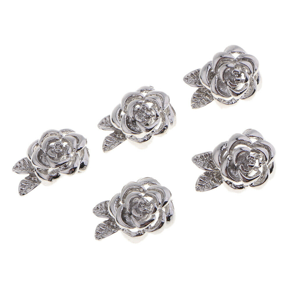 5Pack Rose Flower Magnetic Clasps DIY Hooks End Jewelry Making 2x1.3cm