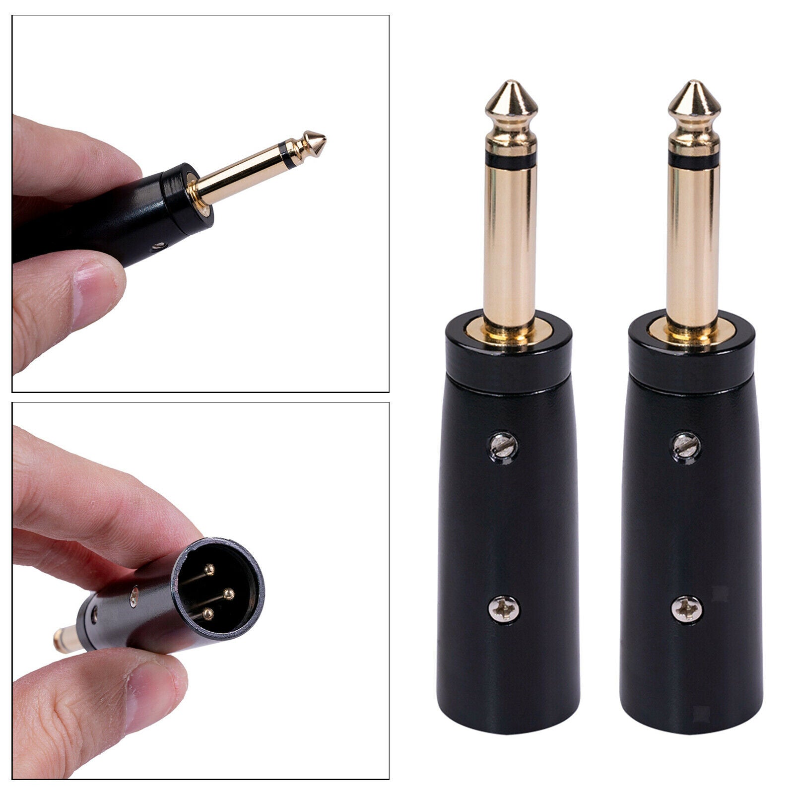 2x to 1/4 6.35mm Male Plug Mic Microphone Converter Converter Connector