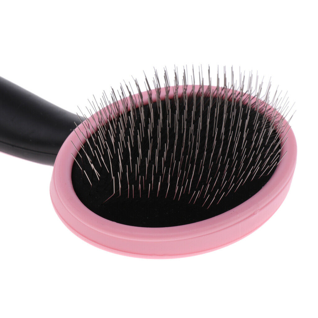 Pet Hair Rake Brush Dog Cat Grooming Comb Slicker Brush Grooming Tool Pink