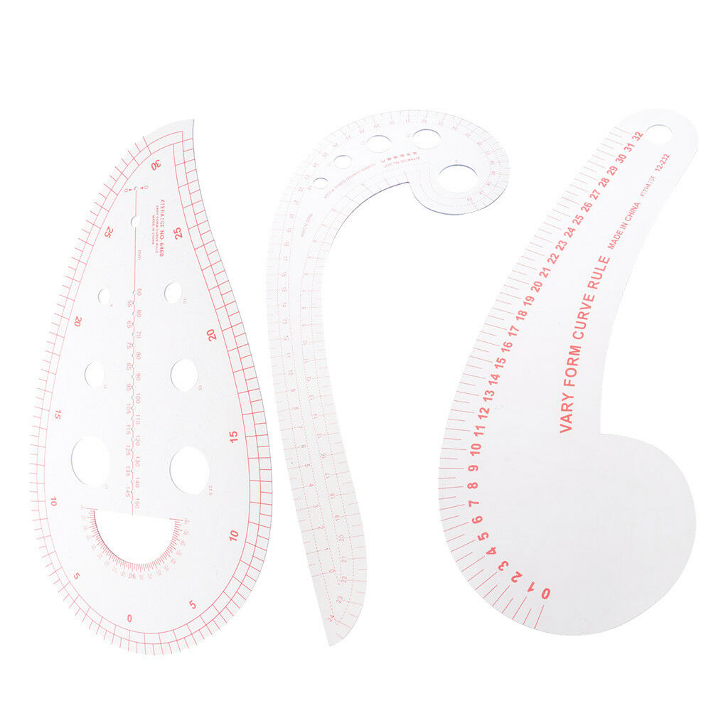 3Pcs/Set Sewing French Curve Measure Rulers For Sewing Dressmaking Tailor