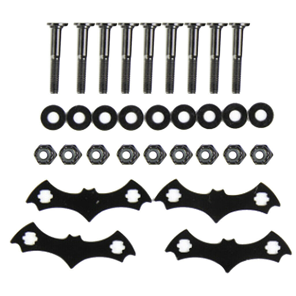 2X Carbon Steel Skateboard Deck Protective Gasket Longboard Part Bolt Nuts