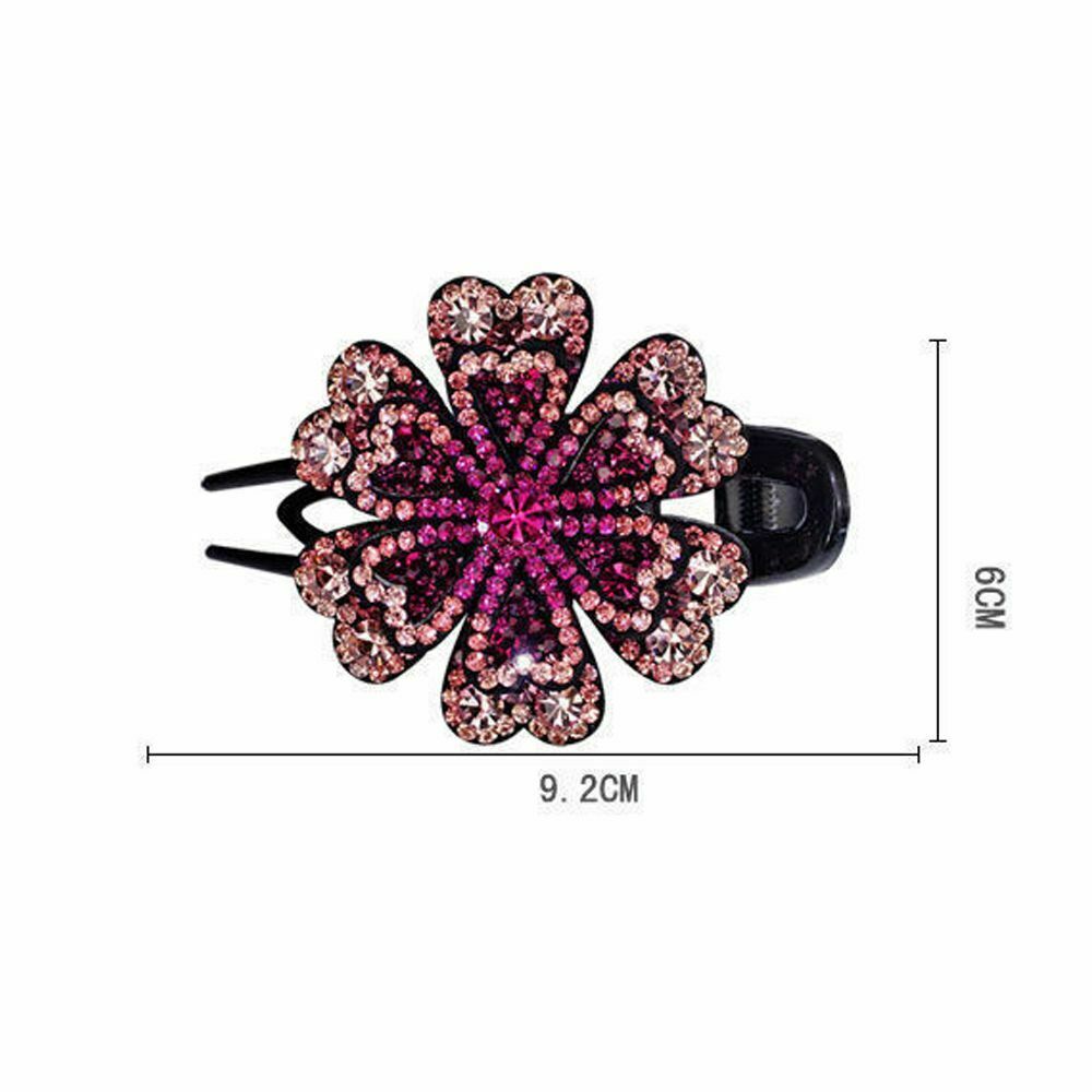 Rhinestone Hair Clip Crystal Flower Duckbill Hairgrip Wedding Dovetail Clips