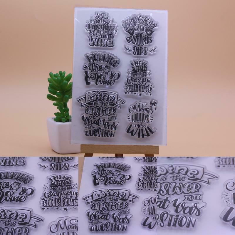Wine Silicone Clear Seal Stamp DIY Scrapbooking Embossing Photo Album Decorative