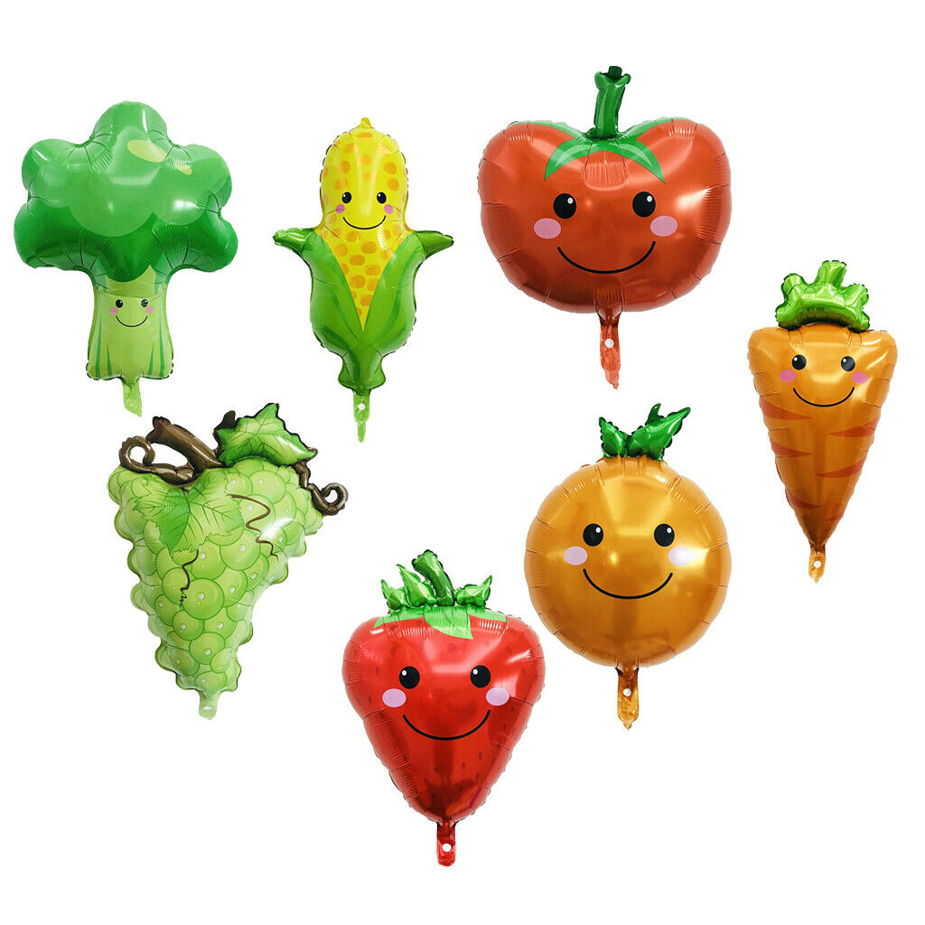 Colorful Fruit Vegetable Smile Foil Balloon Huge Pineapple Birthday Hawaii Party