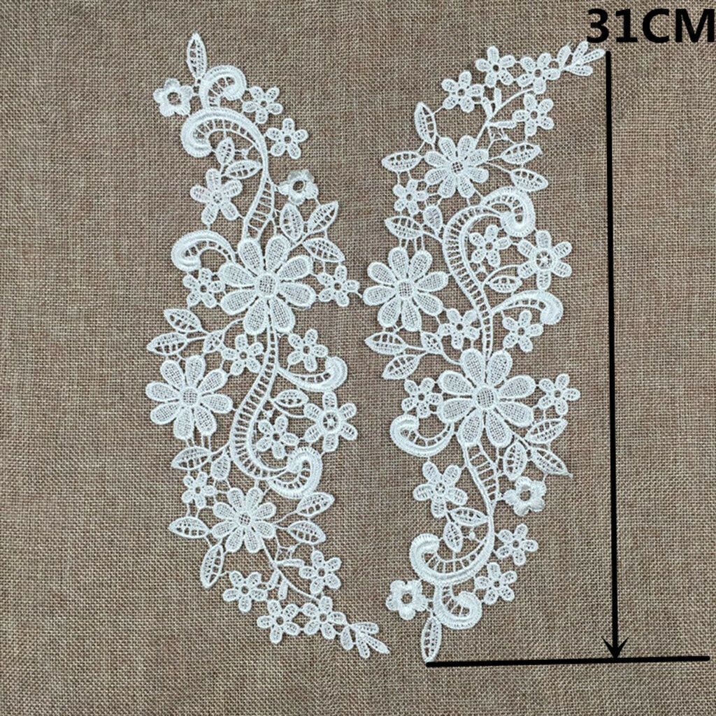 6pcs Floral Lace Applique Embroidered Guipure Lace Pattern Wedding Patches