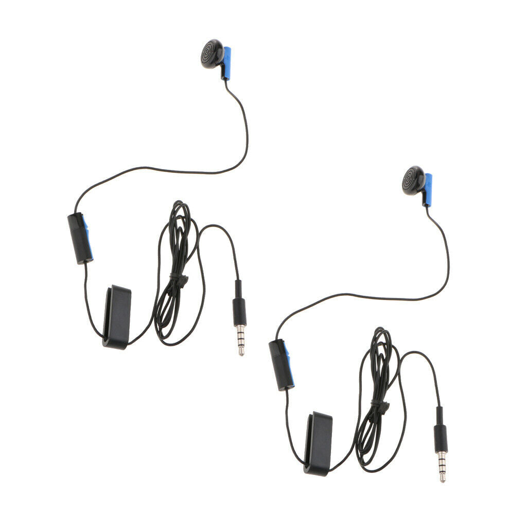 2Pcs Wired Mono Earphone Single Earbud Earpiece fits for Sony PS4 3.5mm