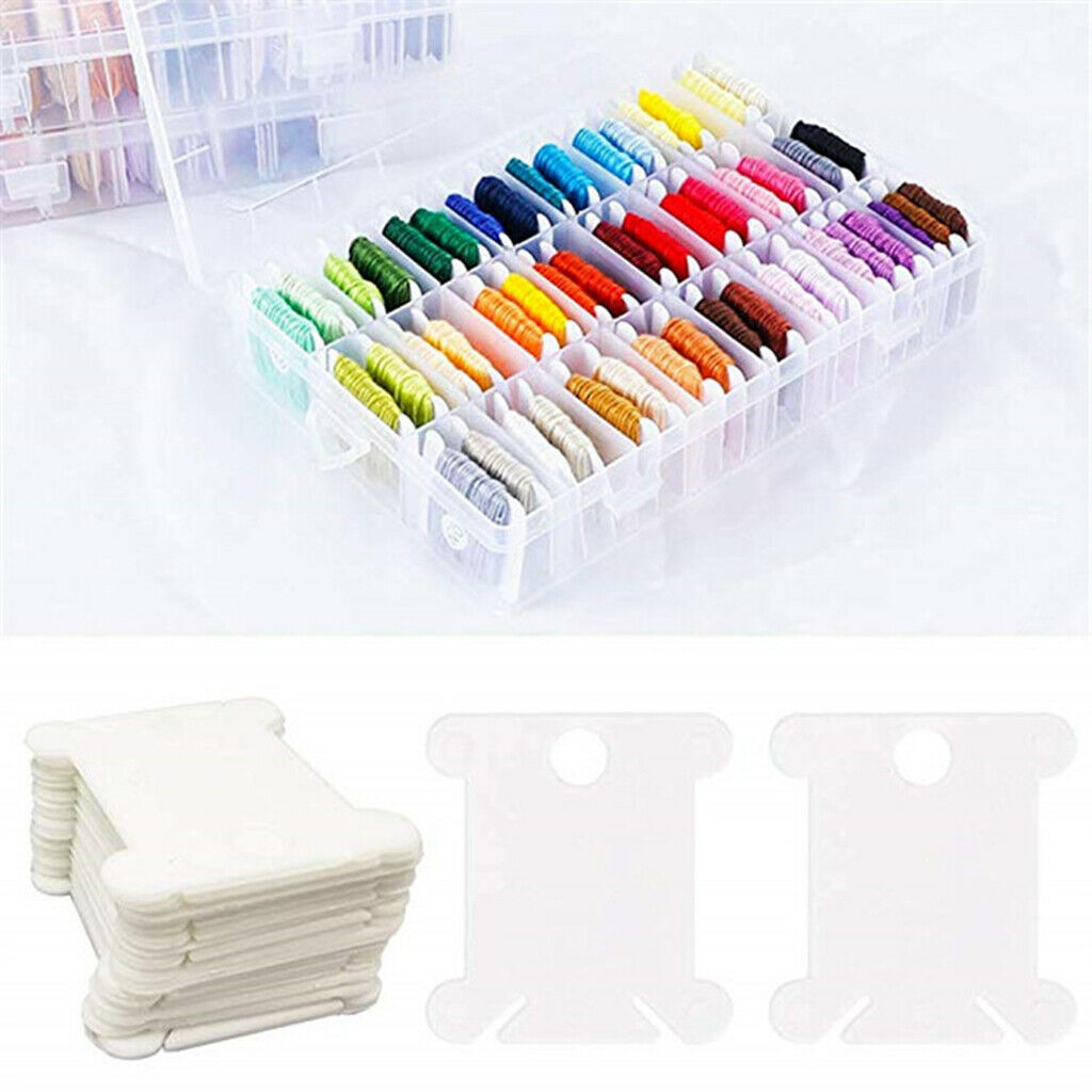 1 Set Floss Bobbin Winder Thread Winding Card Storage Box Sewing Kit Reel