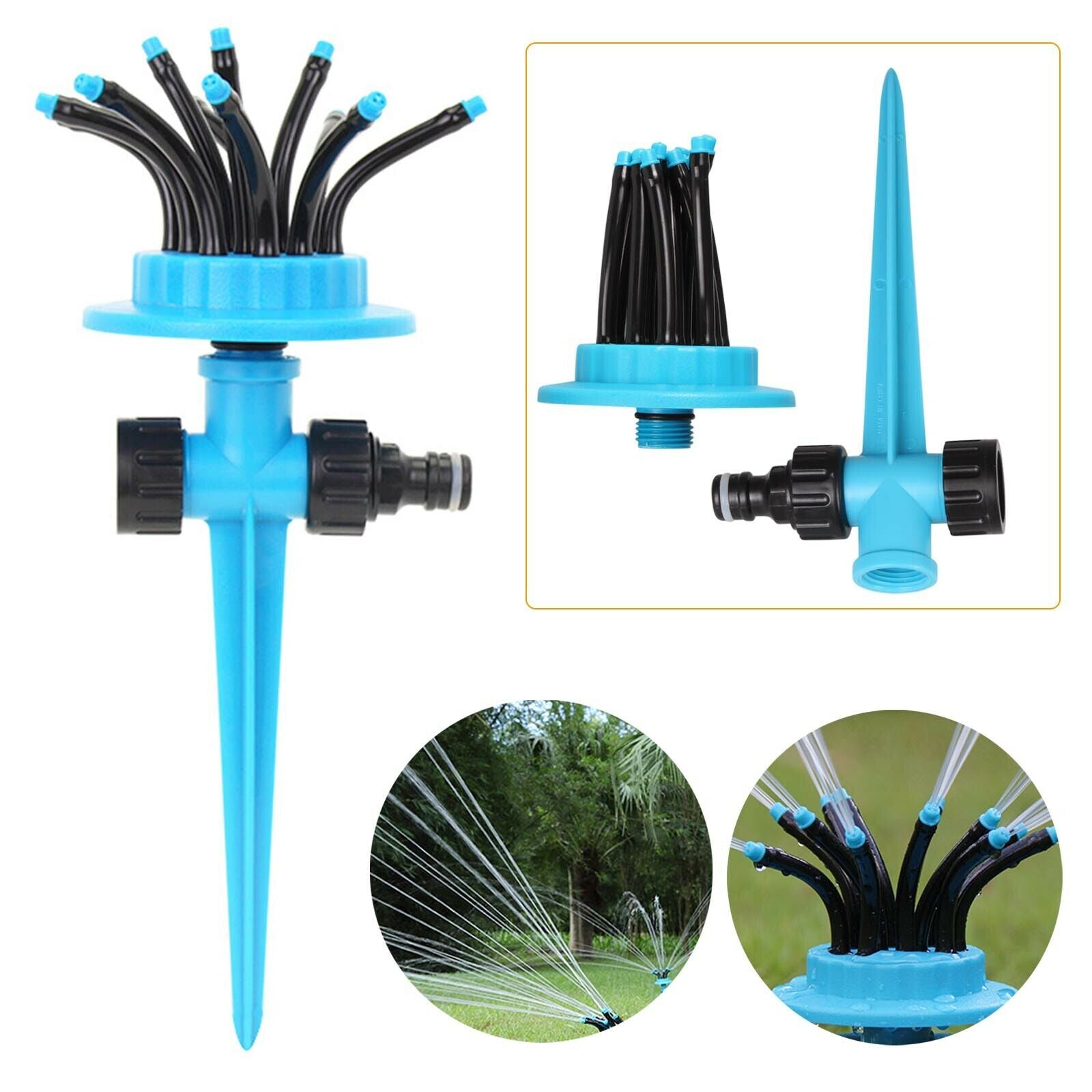 360° Flexible Water Sprayer Lawn Grass Sprinkler Head Garden Yard Watering Tools