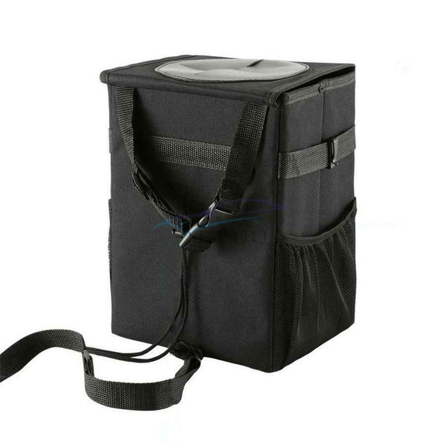 1x Waterproof Leakproof Collapsible Universal Car Trash Can with Lid Storage Bag