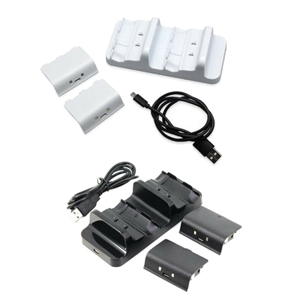 2PC Dual Charging Station USB Charging w/2 Battery Pack for   One Controllers