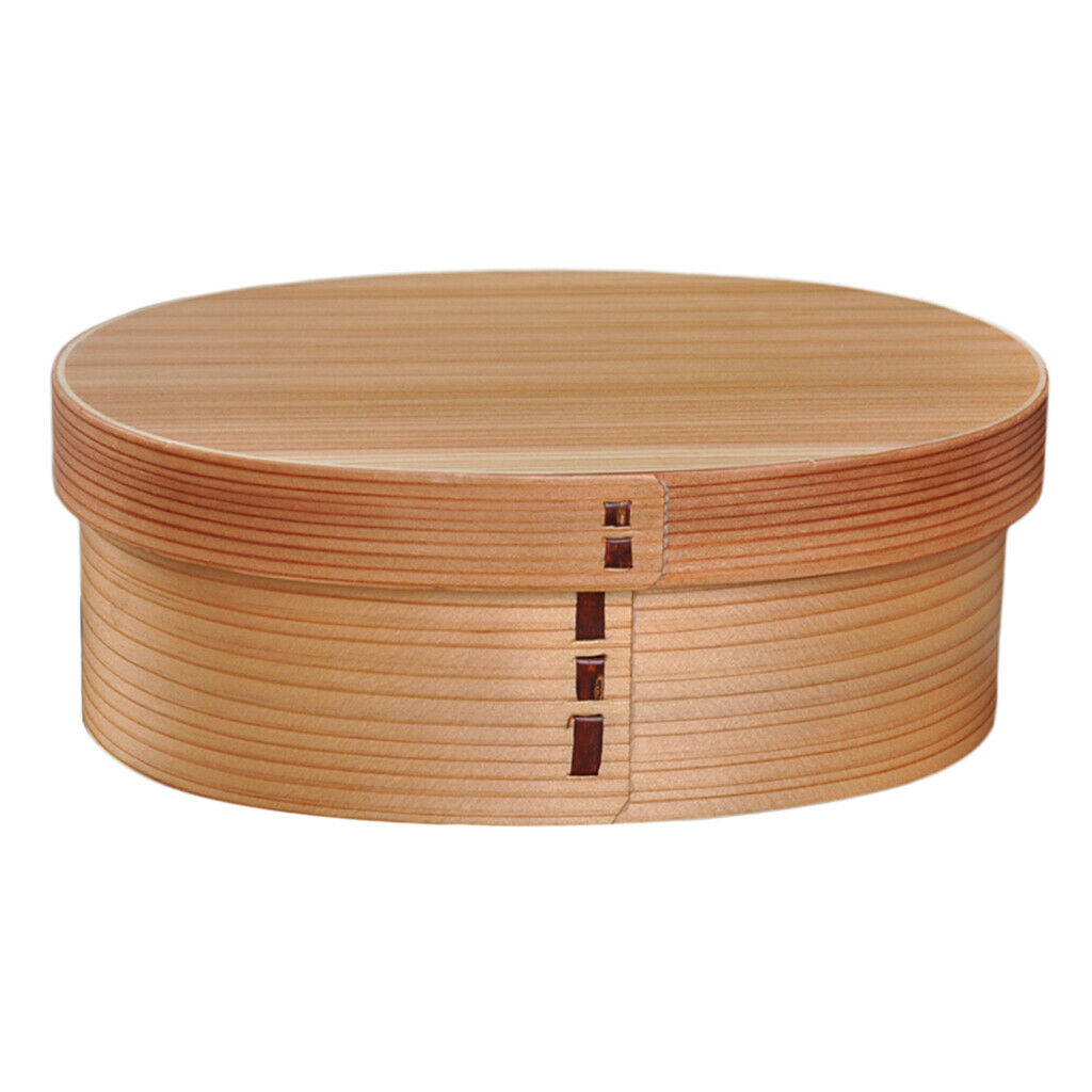 Natural Wooden 1 Tier Lunch Box Food Sushi Container Portable Japanese Style