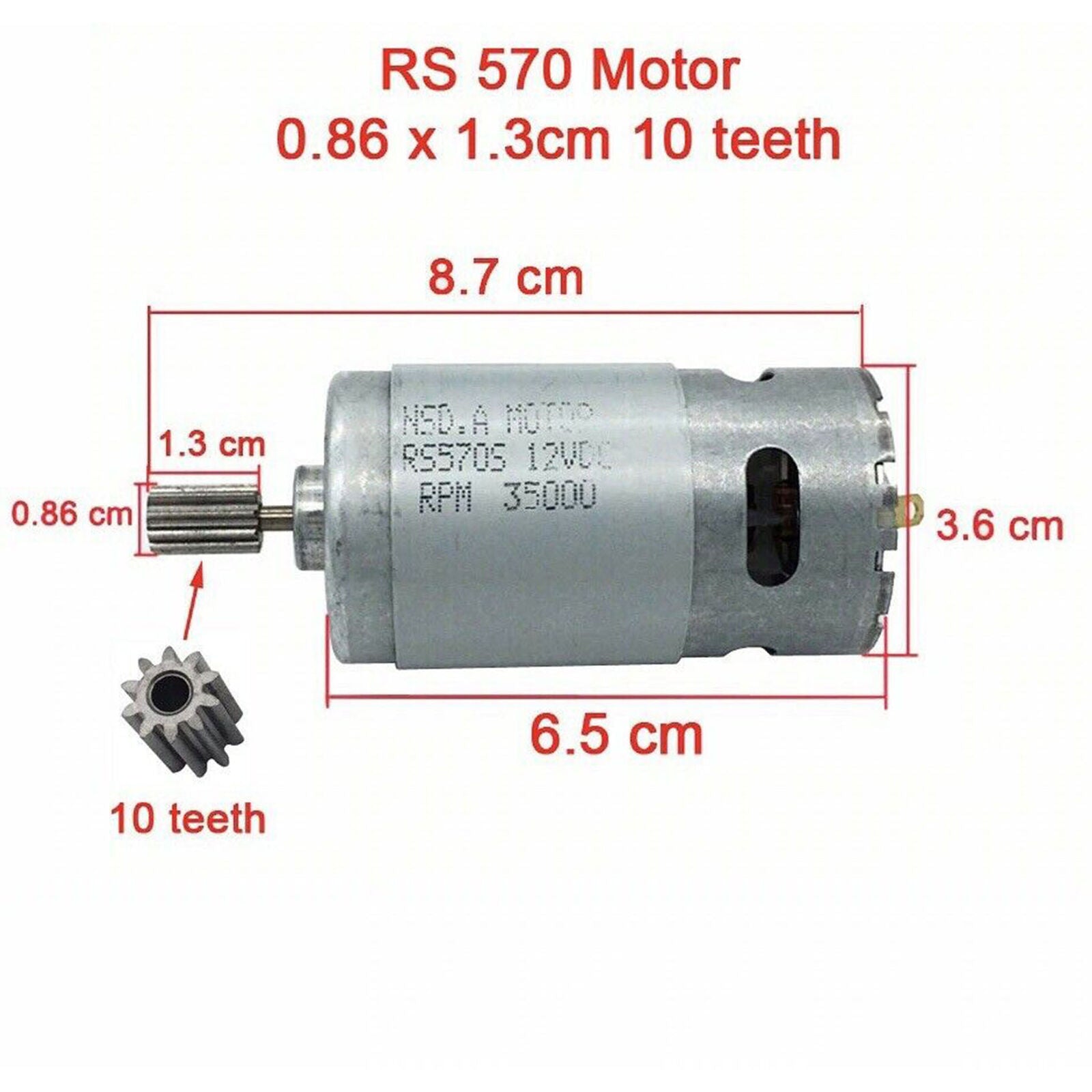 For RC Electric Bike Motorcycle Gear Motor Toys 12V DC 35000 Rpm 65W Accessory