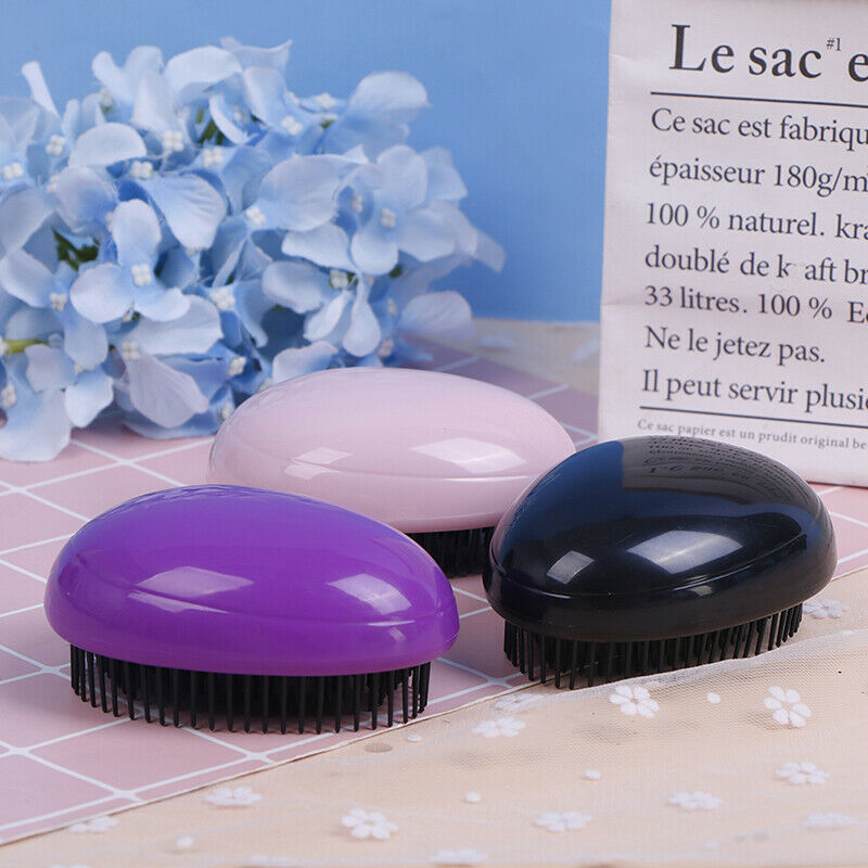 Egg Design Magic Hair Brush Round Portable Plastic Comb Scalp Massage Co.l8