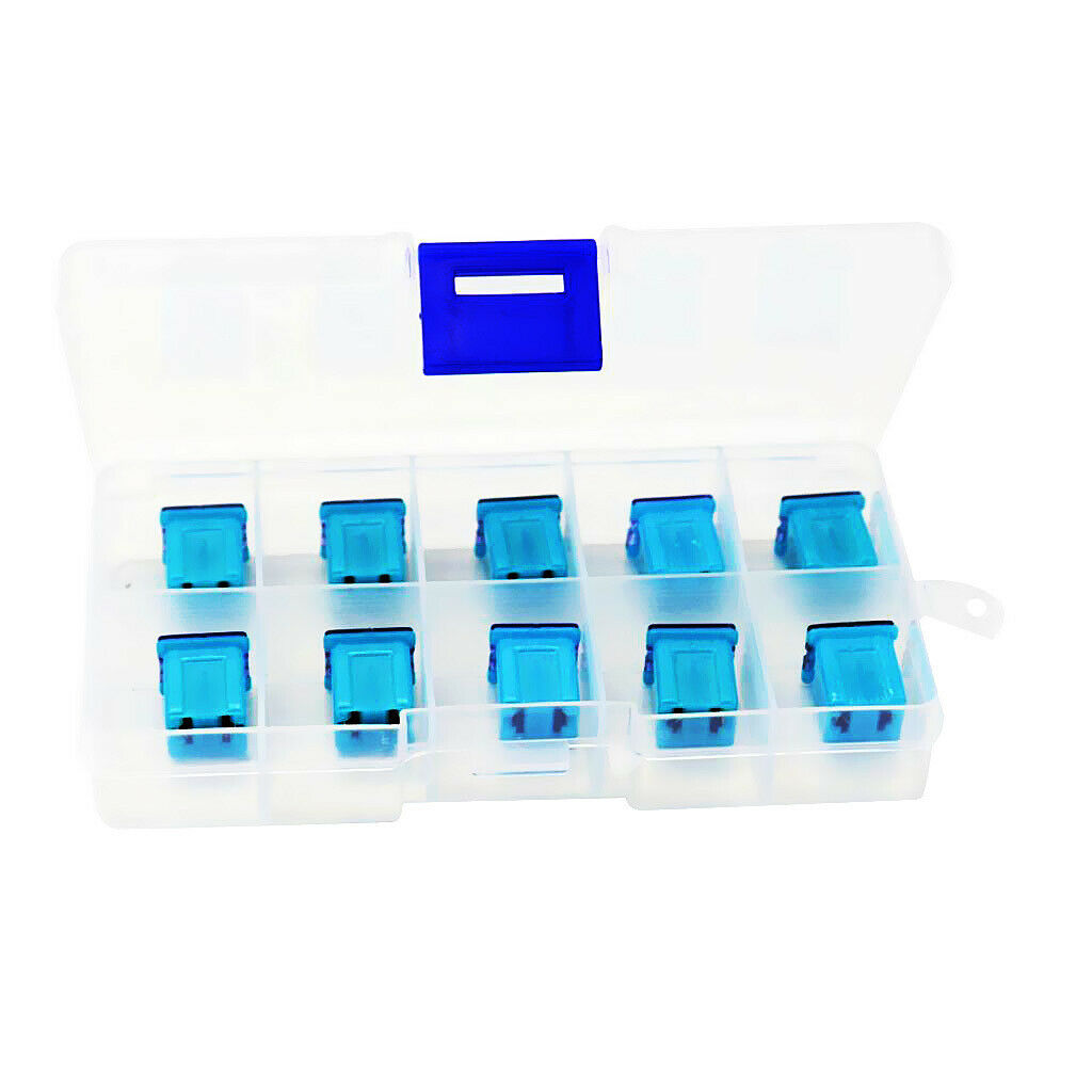 10x Blue 20AMP 32V F2822-Z JCASE Box Shaped  Square Female Short Push In Fuse