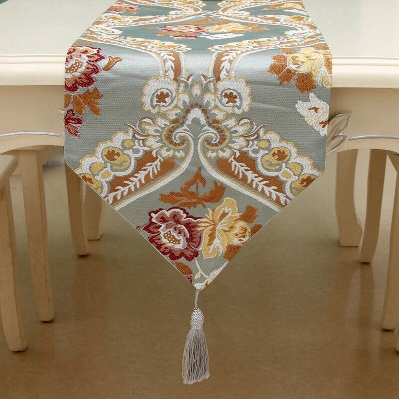 Palace Style Flower High-End Fashion Table Runner Bed Tail Towel Retro RestaW8X9