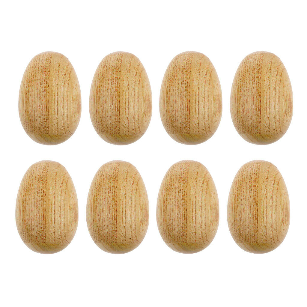 8 Pieces Egg Shakers Maracas Party Band Accompaniment, Wood
