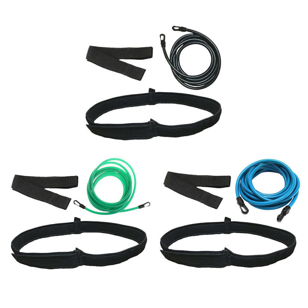 2 Set Swim Bungee Training Belt Strap Tether Harness Pool Training Tool