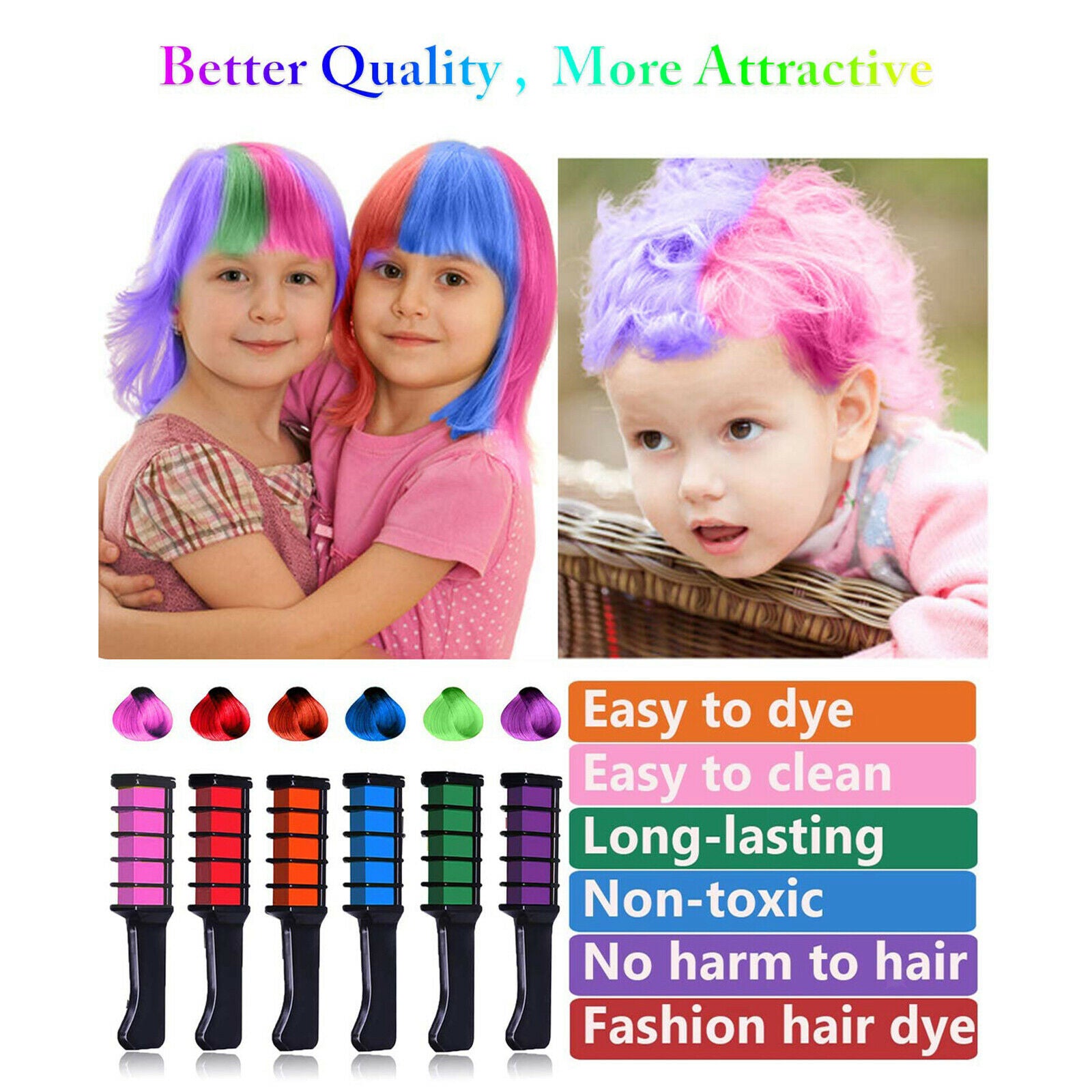 Hair Dye Comb Kits Products Hair Color Comb Bright Hair Color Dye for Girls